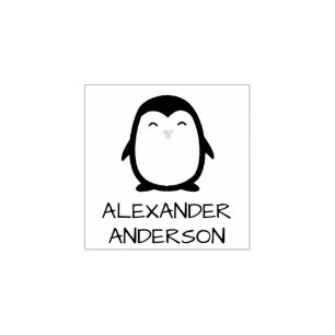 Penguin Personalise Rubber Stamp