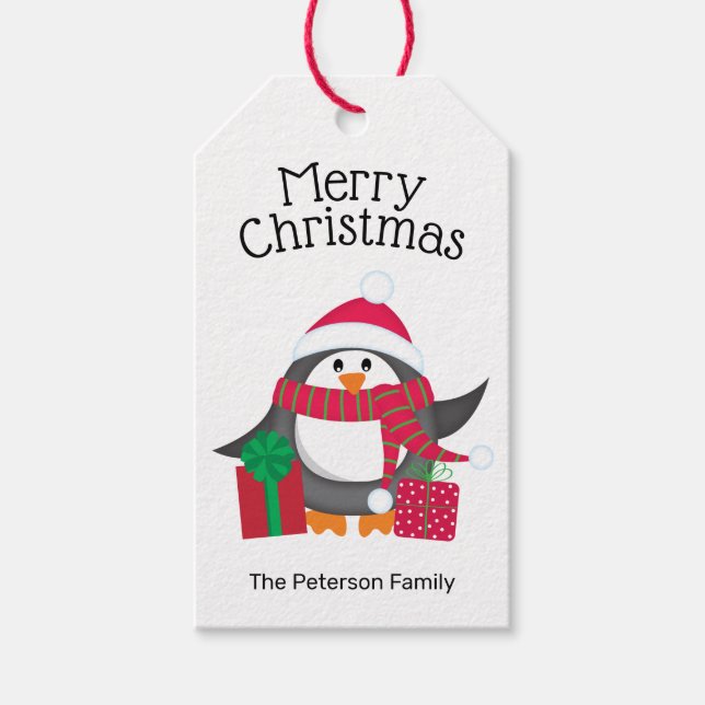 Penguin Personalised Gift Tags (Front)