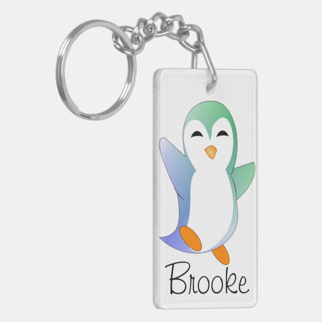Penguin Personalised Key Ring (Front Left)