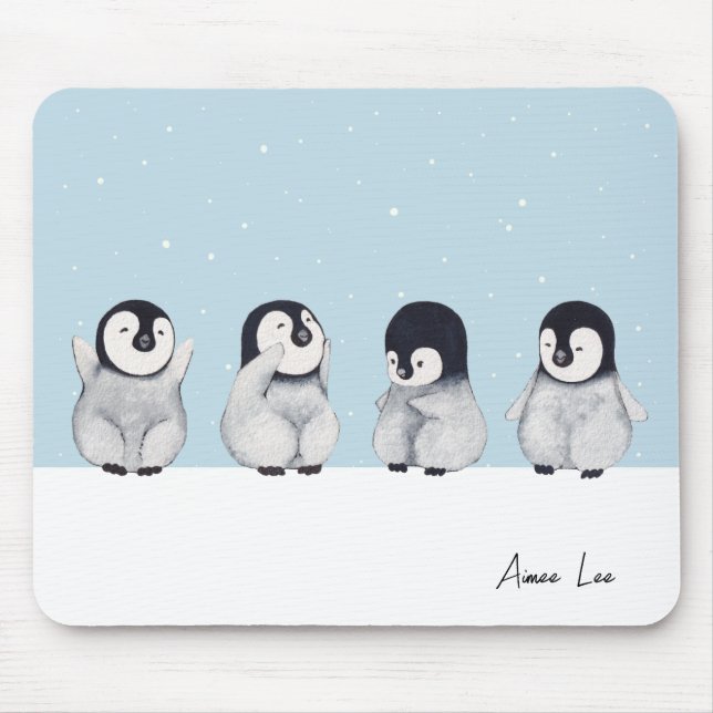 Penguin Personalised Mouse Pad (Front)