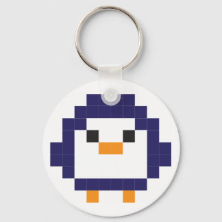 Penguin - pixel art key ring