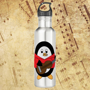 Penguin Playing Guitar Cute 710 Ml Water Bottle