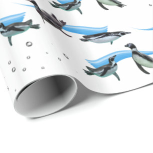 Penguin Pool Party Wrapping Paper