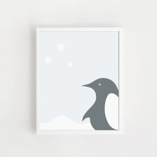 Penguin Poster.Art print for children's room