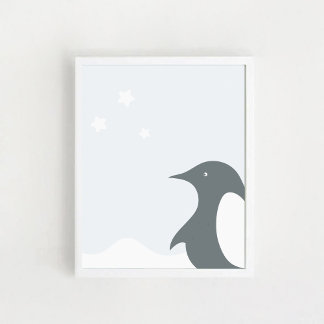 Penguin Poster.Art print for children's room 