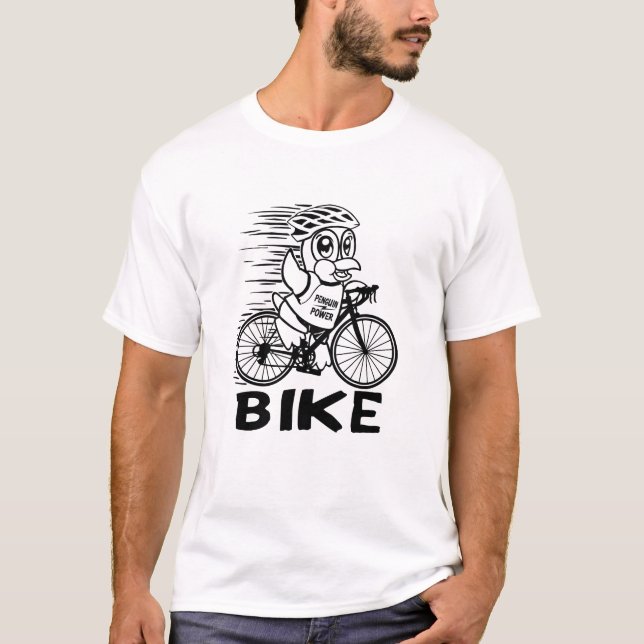 Penguin Power Bike Cycling Tee Shirt  (Front)
