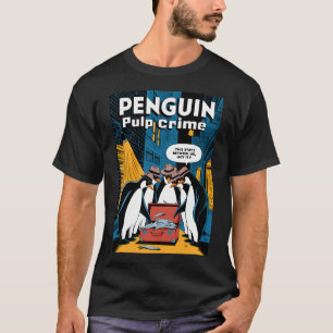 Penguin Pulp Crime â€“ Noir Penguin Alley Scene T-Shirt