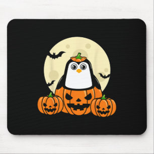 Penguin Pumpkin Moon Bats Costume Cute Easy Hallow Mouse Pad