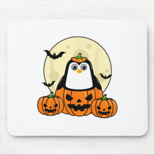 Penguin Pumpkin Moon Ts Costume Cute Easy Hallowee Mouse Pad