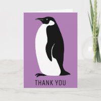 Penguin Purple Black White Thank You