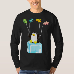 Penguin Puzzles Balloons Autism Awareness Autistic T-Shirt