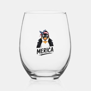 Penguin Resist Penguins Protest Against  Stemless Wine Glass