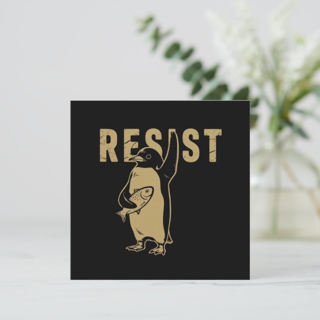 Penguin Resist Penguins Protest Against Tariffs Invitation (Standing Front)