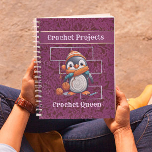 Penguin Retirement Gifts for Crocheter Mum Grandma Notebook