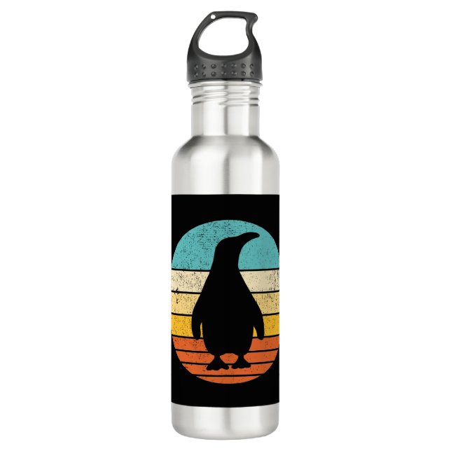Penguin Retro Vintage Sunset 710 Ml Water Bottle (Front)