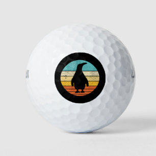 Penguin Retro Vintage Sunset Golf Balls