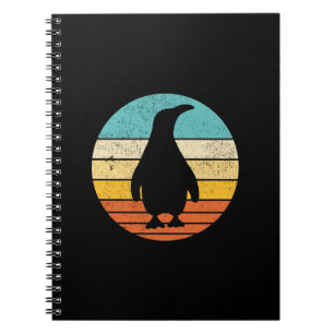 Penguin Retro Vintage Sunset Notebook