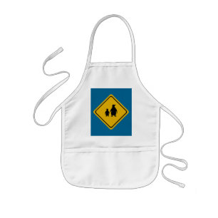 penguin road sign kids apron