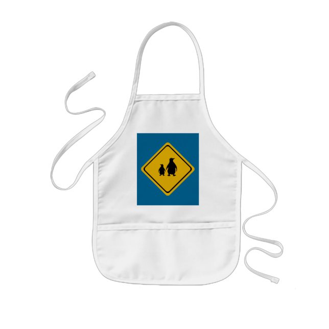 penguin road sign kids apron (Front)