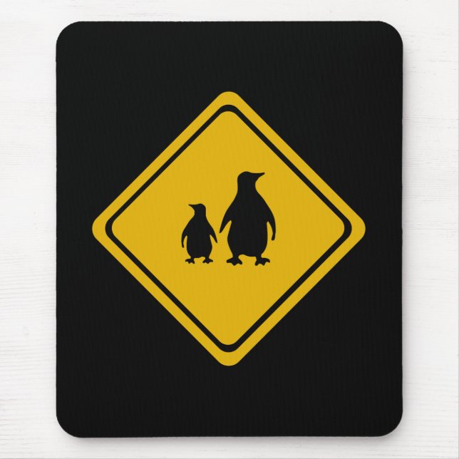 penguin road sign mouse pad (Front)