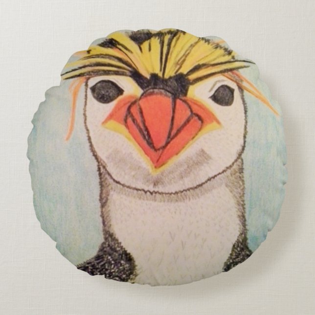 Penguin Round Pillow (Front)