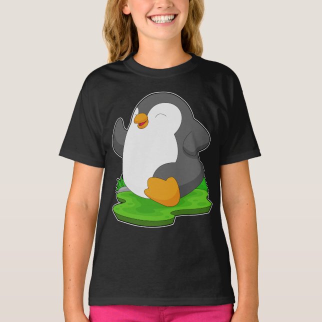 Penguin Runner Running Sports T-Shirt (Front)