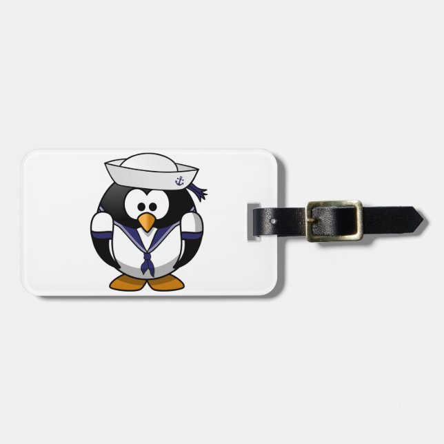 Penguin Sailor Luggage Tags (Front Horizontal)