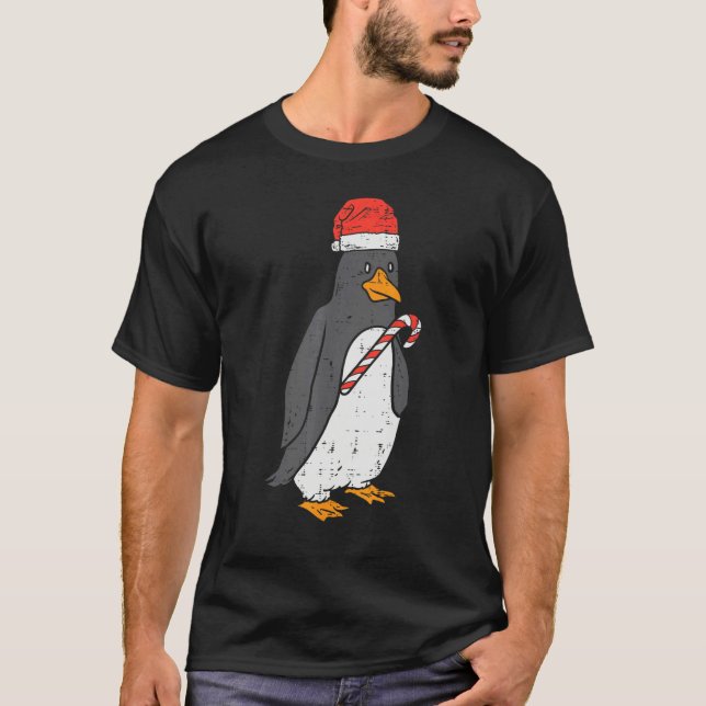 Penguin Santa Animal Christmas Xmas Women Girls T-Shirt (Front)