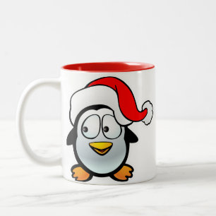 Penguin Santa Claus Two-Tone Coffee Mug