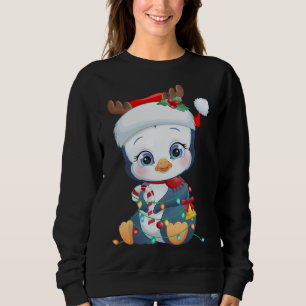 Penguin Santa Hat Christmas Penguin Lovers Pajama Sweatshirt