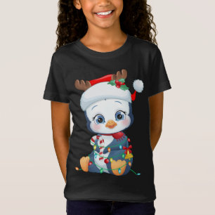 Penguin Santa Hat Christmas Penguin Lovers Pajama T-Shirt