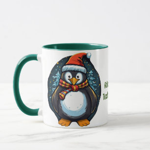 Penguin Santa Hat Scarf Christmas Family Matching Mug