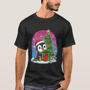 Penguin Santa Hat Xmas Penguin Lover Adults Boy Gi T-Shirt