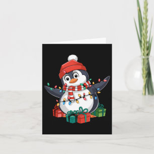 Penguin Santa Lights Christmas - Penguin Lover  Card