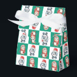 Penguin Santa watercolor Merry Christmas pattern Favour Box<br><div class="desc">Penguin Santa watercolor Merry Christmas pattern</div>