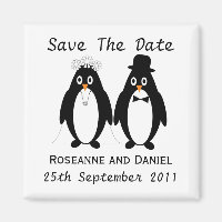 Penguin Save The Date Wedding Announcement
