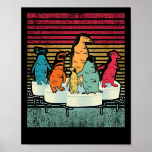 Penguin Shirt Vintage Retro Style Penguin Poster