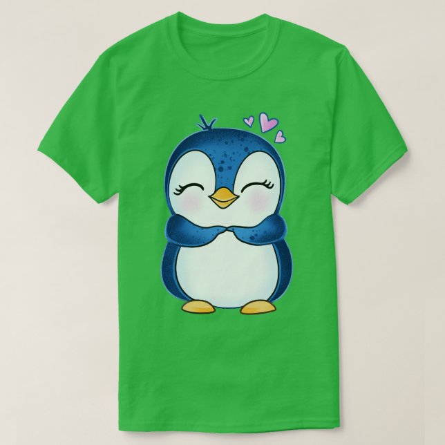 Penguin Shy Fingers T-Shirt (Design Front)