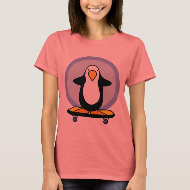 Penguin Skateboarder t-shirt (Front)