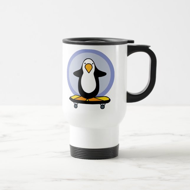 Penguin Skateboarding mug (Right)