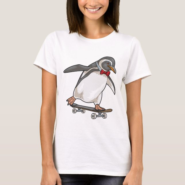 Penguin Skater Skateboard T-Shirt (Front)