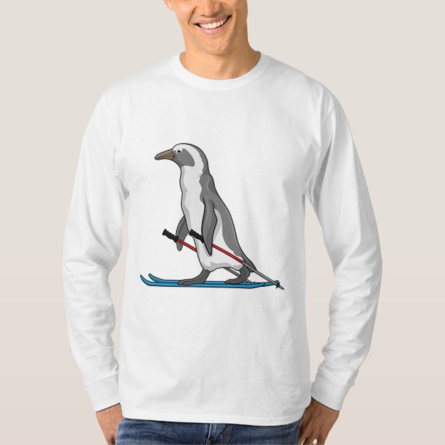 Penguin Skier Ski T-Shirt (Front)