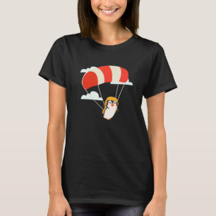 Penguin Skydiving Animal Bird Cute Sports Cut Off T-Shirt