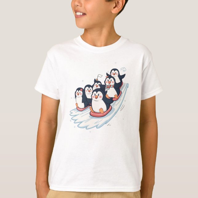 Penguin Slide Squad – Icy Fun Tee (Front)