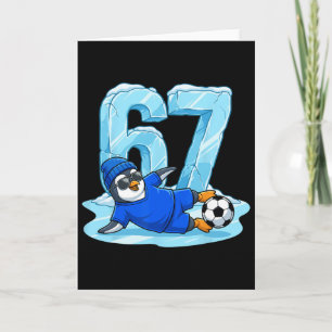 Penguin Soccer 67 Ice Slide Funny Winter Sports Card