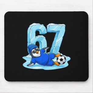 Penguin Soccer 67 Ice Slide Funny Winter Sports Mouse Pad