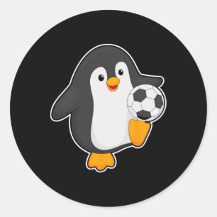 Penguin Soccer Player Soccer Sports  Classic Round Sticker