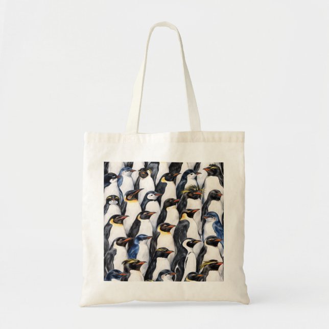 Penguin Species Pattern Tote Bag (Front)