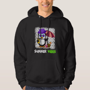 Penguin Summer Summertime Summer Vibes Palm Tree Hoodie