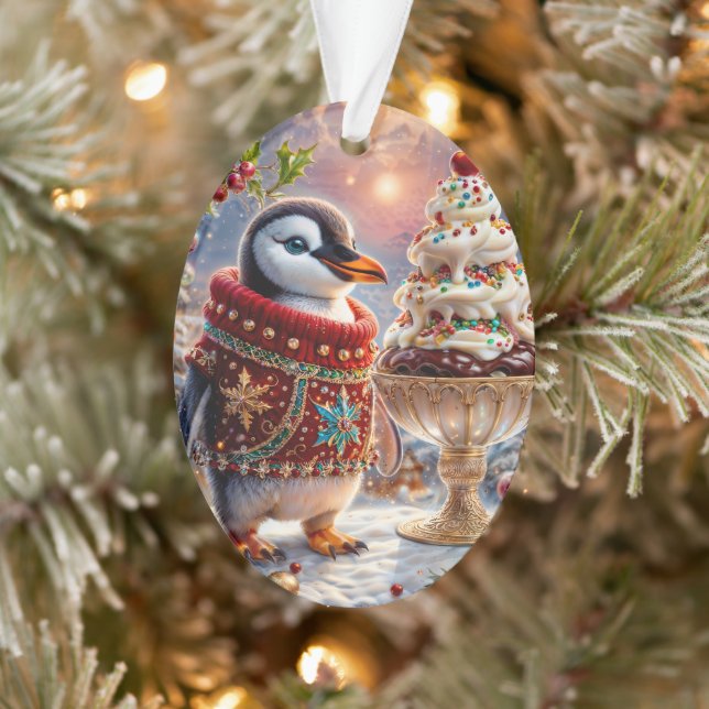 Penguin Sundae Christmas Ornament (Tree)
